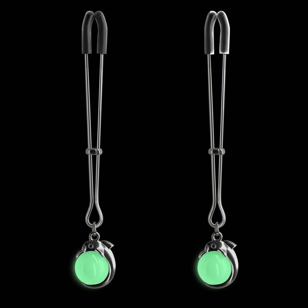 Bound Adjustable G1 Glow in the Dark Nipple Clamps by NS Novelties - Gunmetal