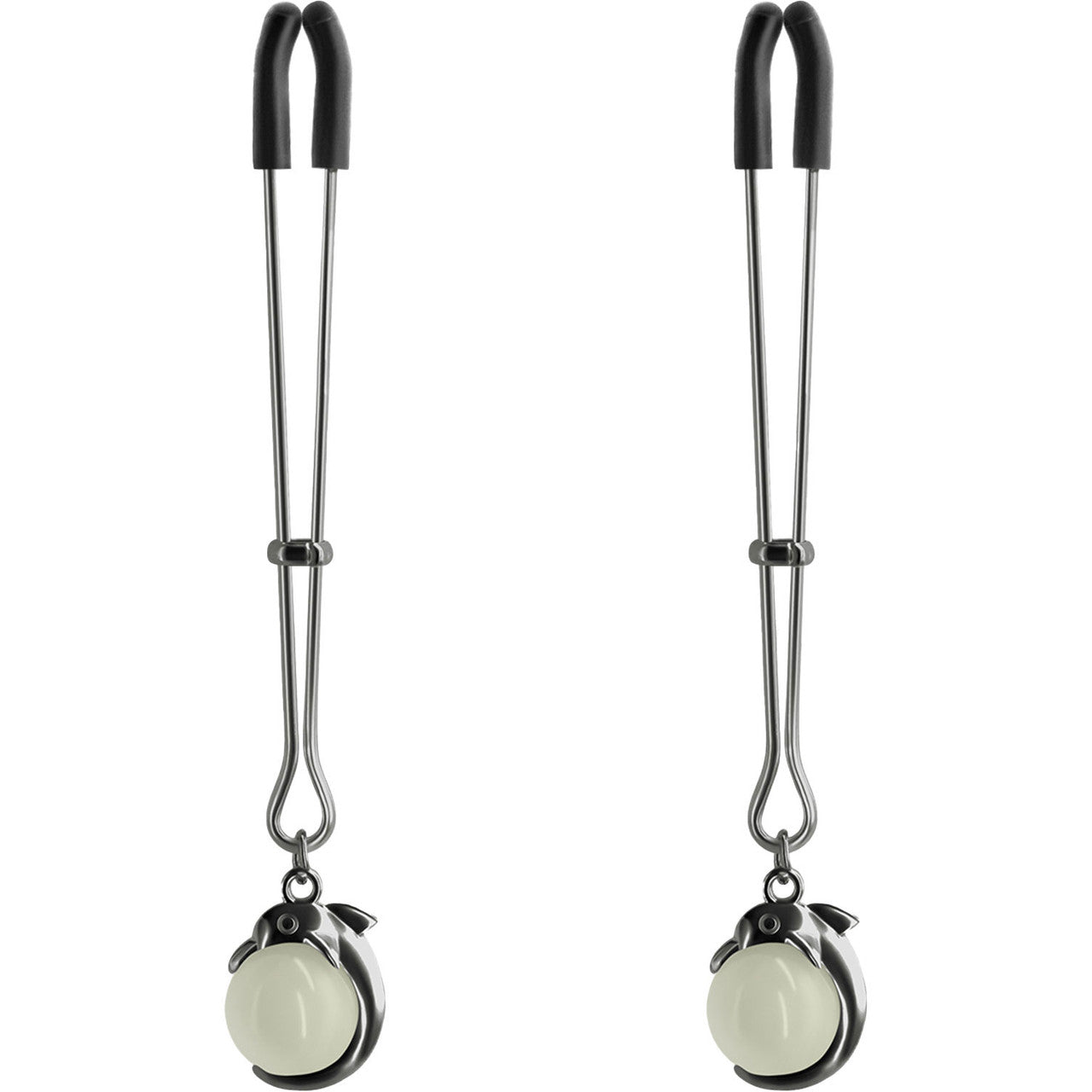 Bound Adjustable G1 Glow in the Dark Nipple Clamps by NS Novelties - Gunmetal