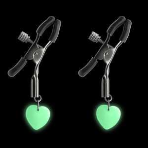 Bound Adjustable G3 Glow in the Dark Nipple Clamps by NS Novelties - Gunmetal