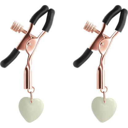 Bound Adjustable G3 Glow in the Dark Nipple Clamps by NS Novelties - Rose Gold