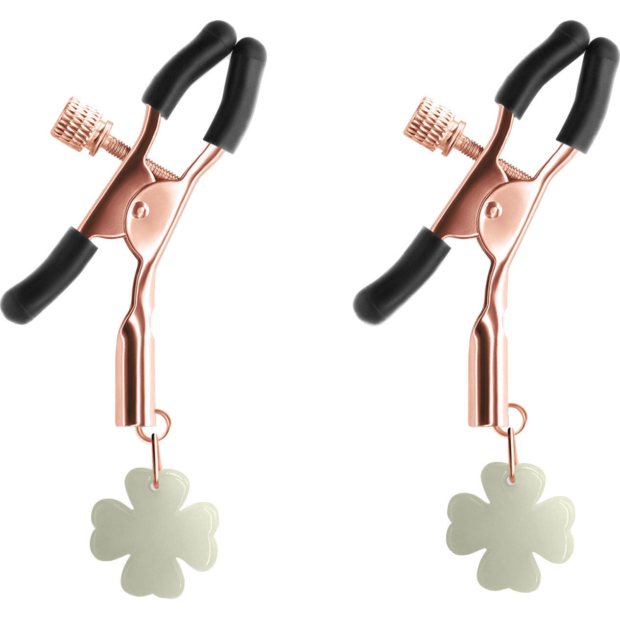 Bound Adjustable G4 Glow In The Dark Nipple Clamps by NS Novelties - Rose Gold