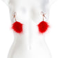 Bound Adjustable F1 Feather Nipple Clamps by NS Novelties - Rose Gold & Red