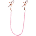 Bound Adjustable DC1 Pearl Chain Nipple Clamps by NS Novelties - Rose Gold & Pink