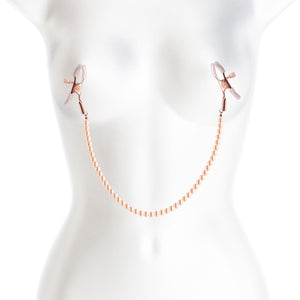 Bound Adjustable DC1 Pearl Chain Nipple Clamps by NS Novelties - Rose Gold