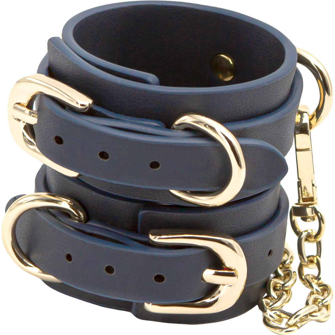 Bondage Couture Wrist Cuffs By NS Novelties - Blue