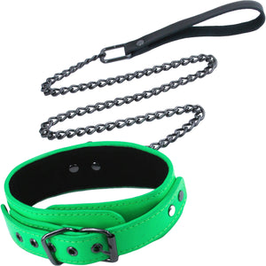 Electra Play Things Faux Leather Collar & Leash By NS Novelties - Green