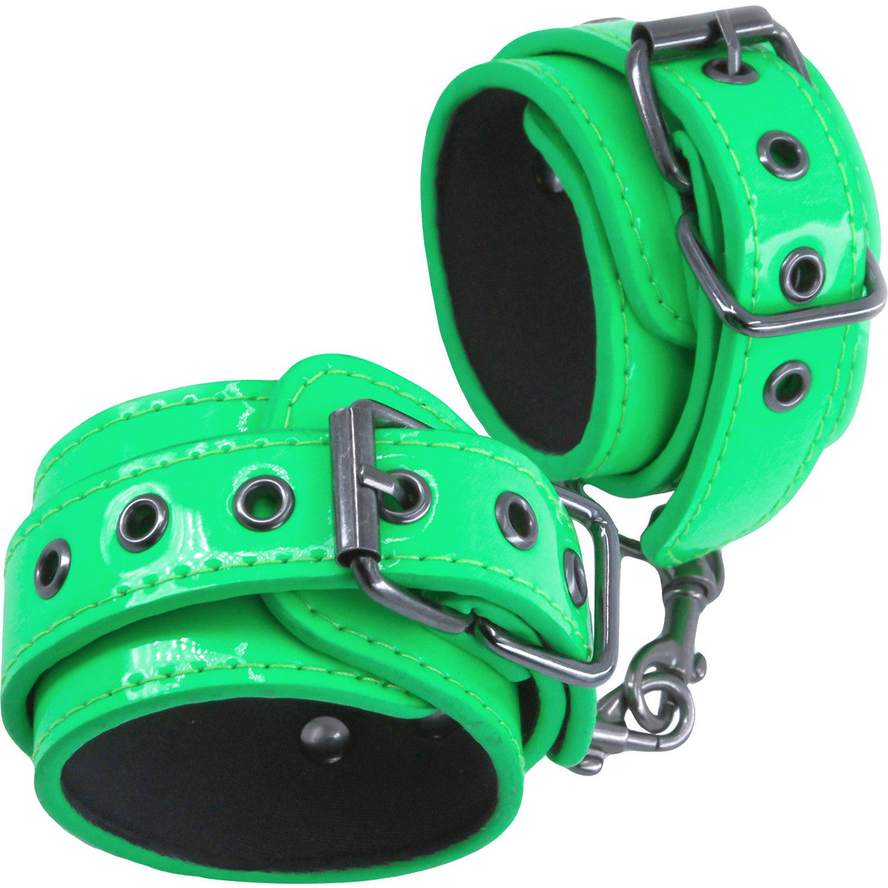 Electra Play Things Faux Leather Wrist Cuffs By NS Novelties - Green