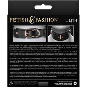 Fetish & Fashion Lilith Collar By NS Novelties - Black & Gold