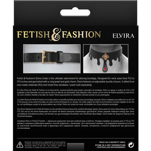 Fetish & Fashion Elvira Collar With Ruby Jewel By NS Novelties - Black & Gold