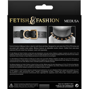 Fetish & Fashion Medusa Spiked Collar By NS Novelties - Black & Gold