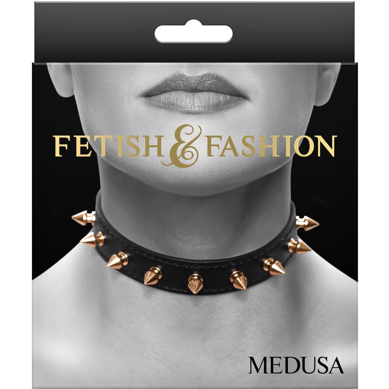 Fetish & Fashion Medusa Spiked Collar By NS Novelties - Black & Gold