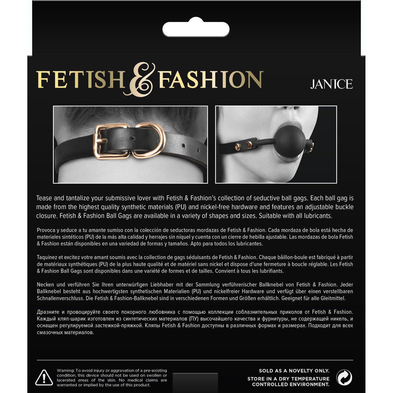 Fetish & Fashion Janice Silicone Ball Gag By NS Novelties