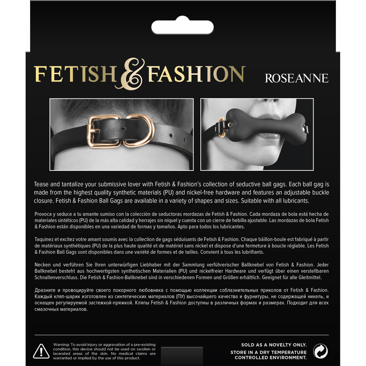 Fetish & Fashion Roseanne Silicone Breathable Bone Gag By NS Novelties