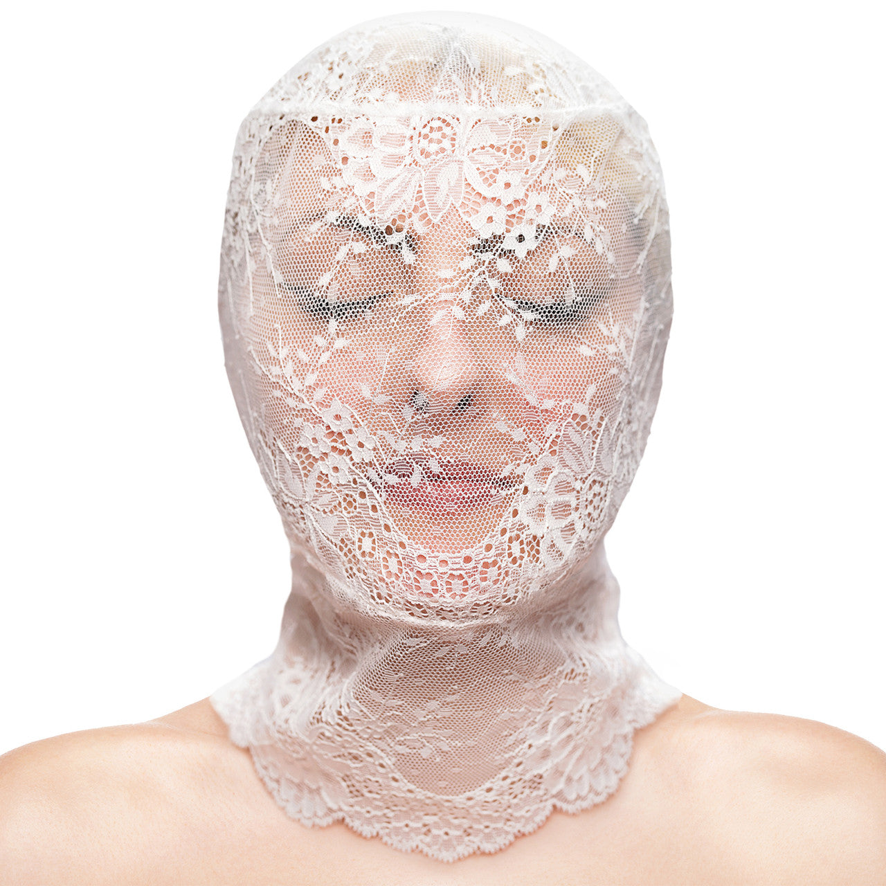 Fetish & Fashion Lace Hood By NS Novelties - White