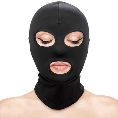 Fetish & Fashion Eyes & Mouth Hood By NS Novelties - Black