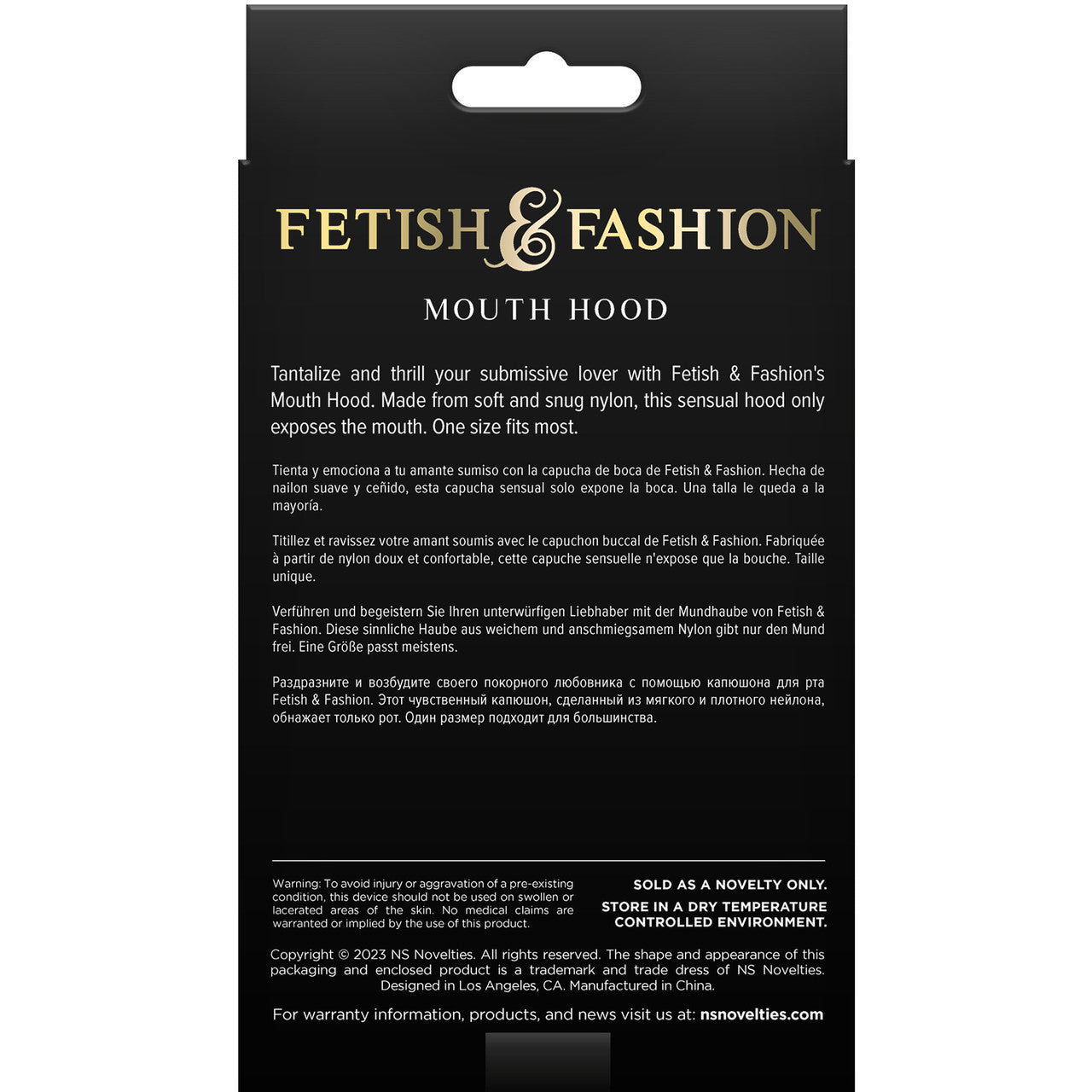 Fetish & Fashion Mouth Hood By NS Novelties - Black