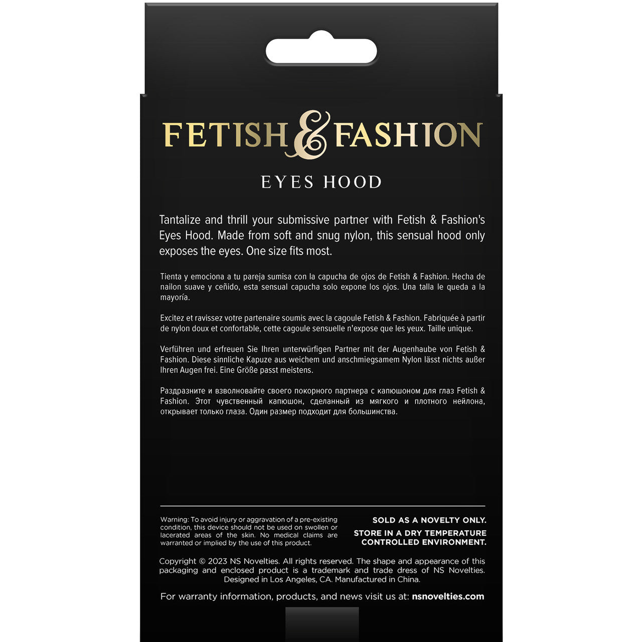 Fetish & Fashion Eyes Hood By NS Novelties - Black