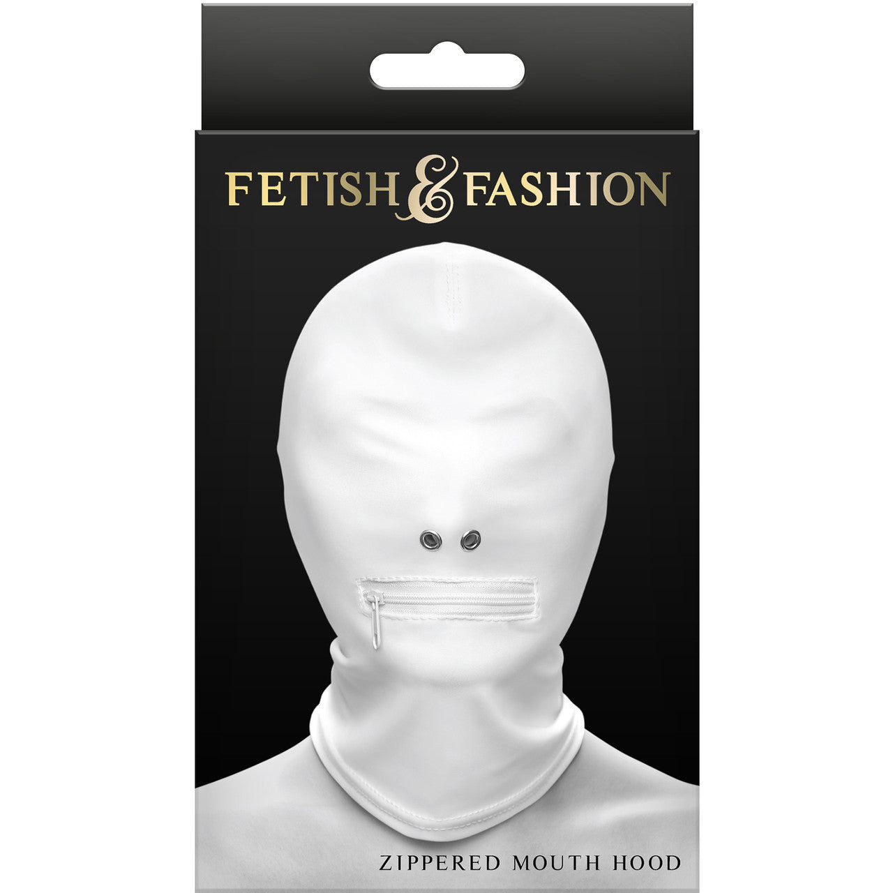 Fetish & Fashion Zippered Mouth Hood By NS Novelties - White