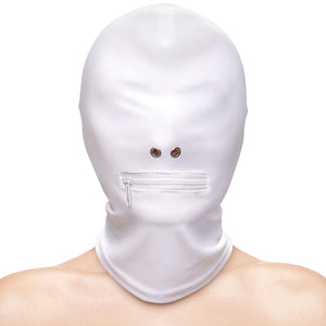 Fetish & Fashion Zippered Mouth Hood By NS Novelties - White