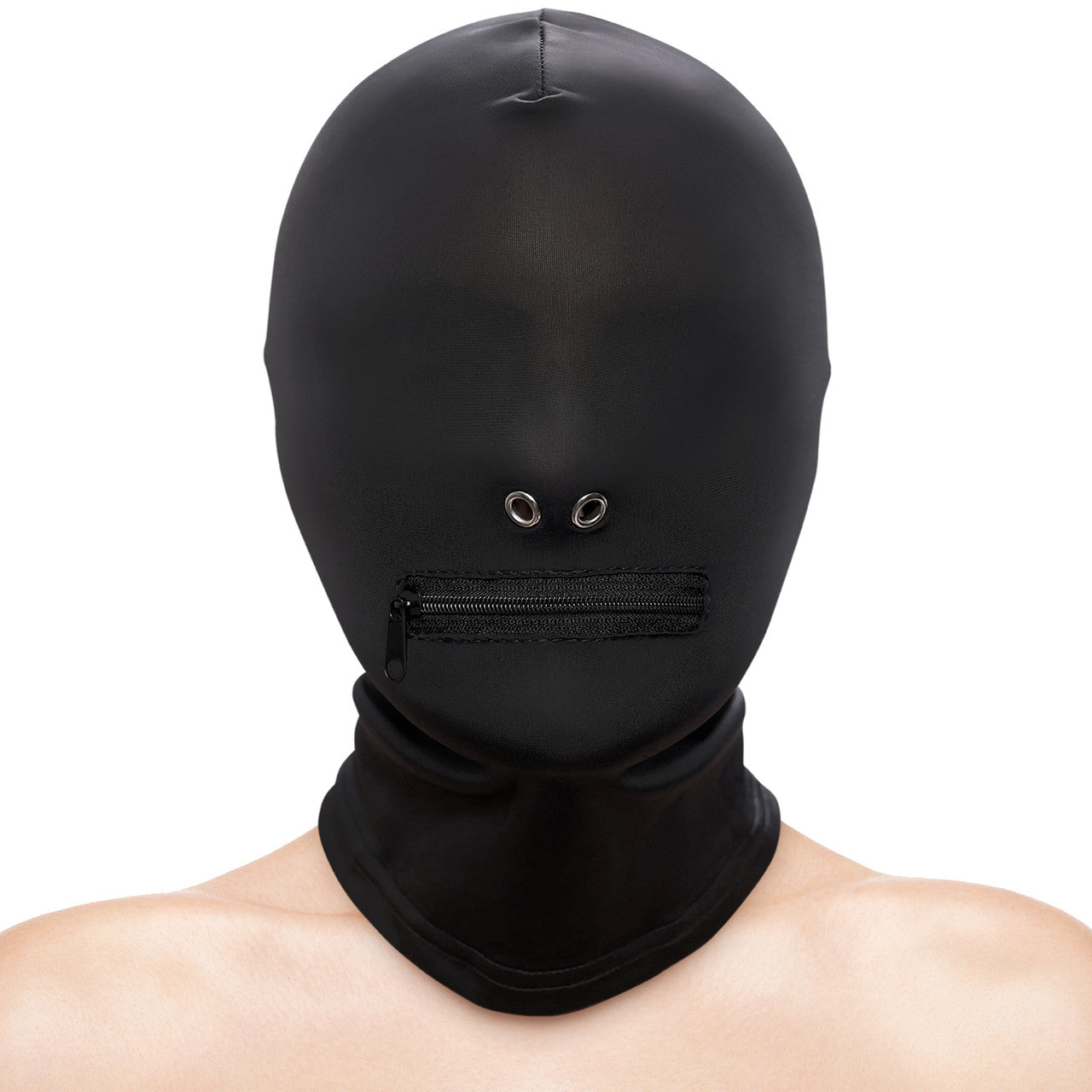 Fetish & Fashion Zippered Mouth Hood By NS Novelties - Black