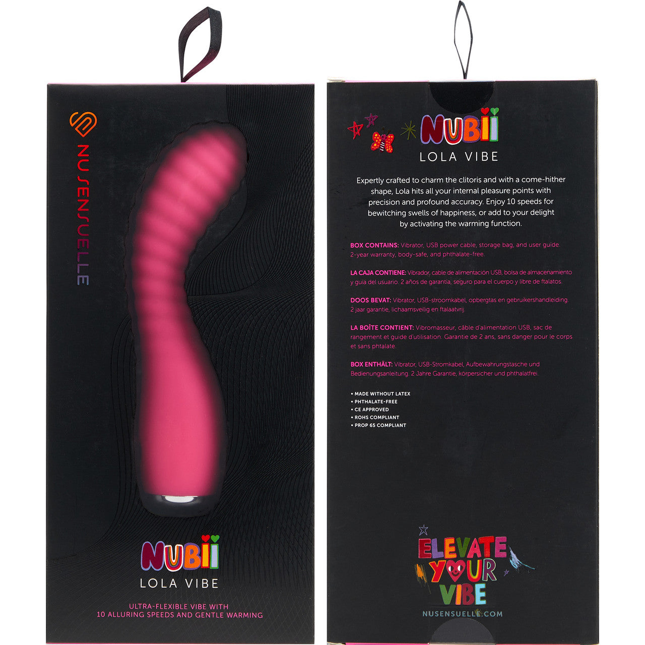 Nubii Lola Rechargeable Waterproof Silicone Warming G-Spot Vibrator By Nu Sensuelle - Pink