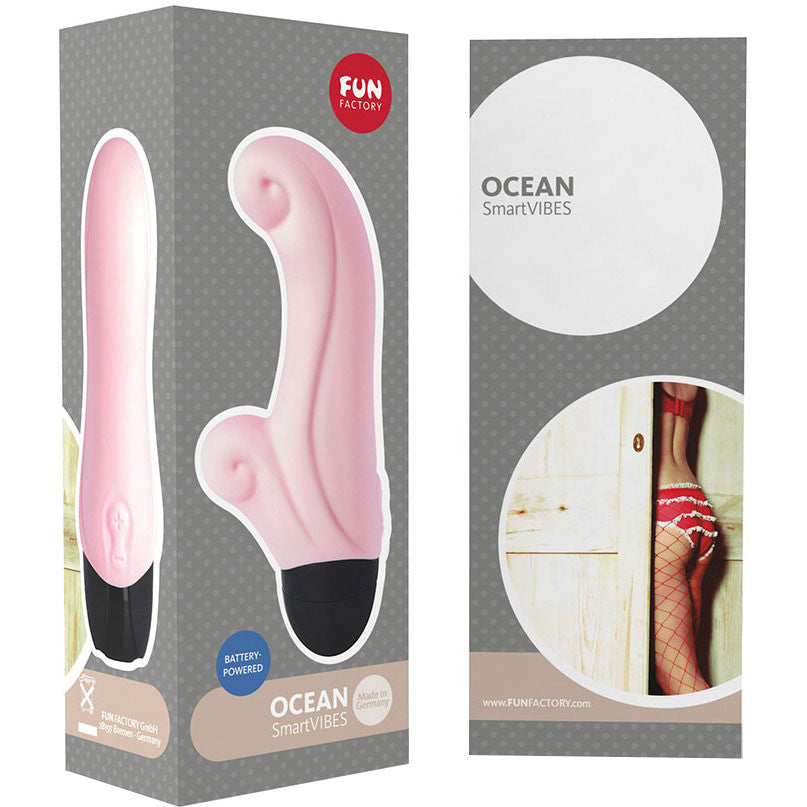 Fun Factory Ocean Waterproof Mini Silicone Dual Stimulation Vibrator - Baby Rose