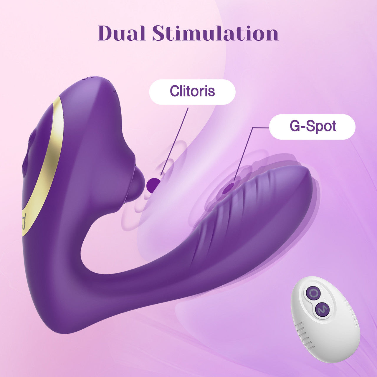 Tracy's Dog OG Pop Silicone Dual Stim G-Spot Vibrator With Clitoral Tapper & Remote - Purple