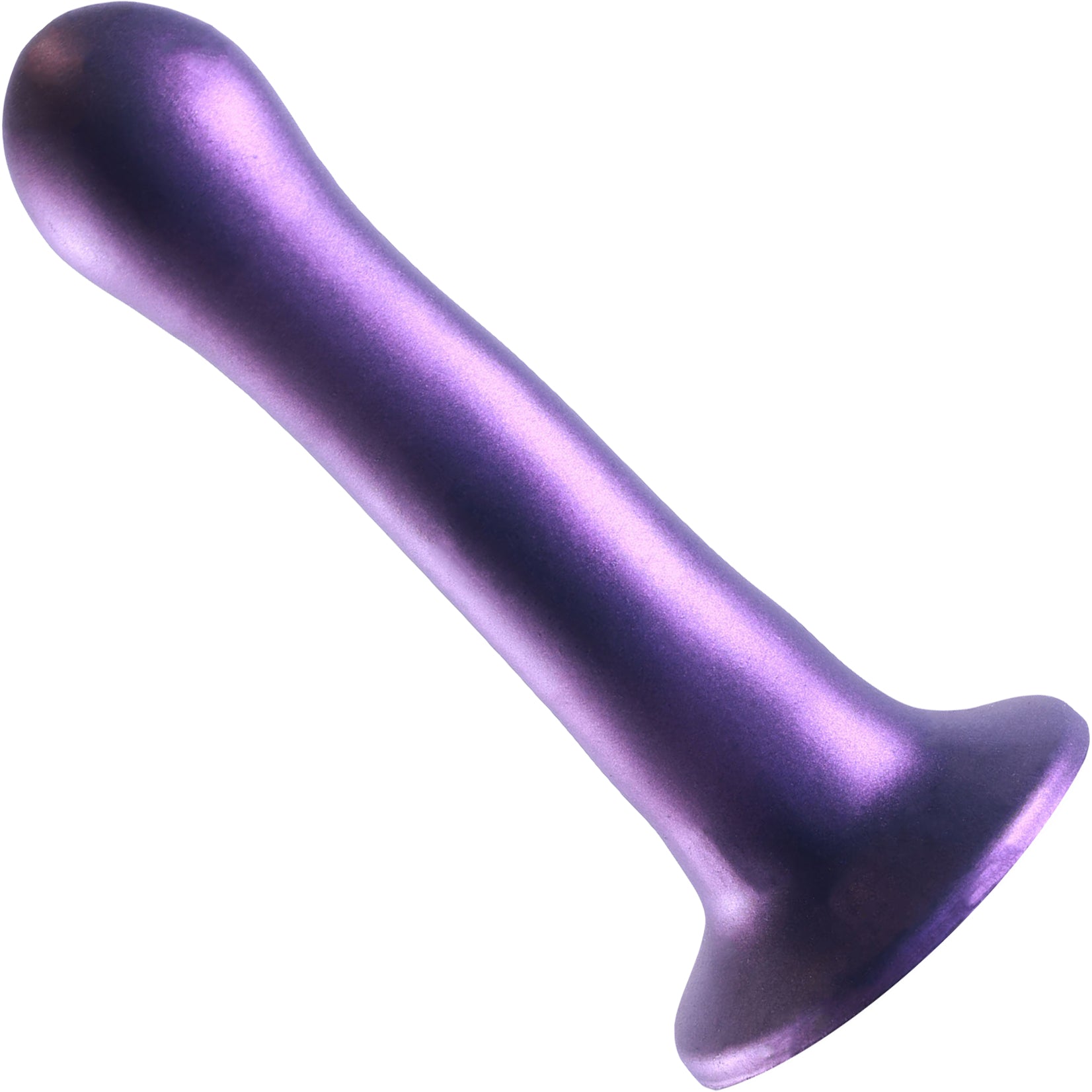 Ouch! 7" Ultra Soft Silicone Curvy G-Spot Dildo - Metallic Purple