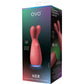 OVO Ner Rechargeable Silicone Clitoral Lay-On Vibrator With Rabbit Ears & LED Base - Coral Red