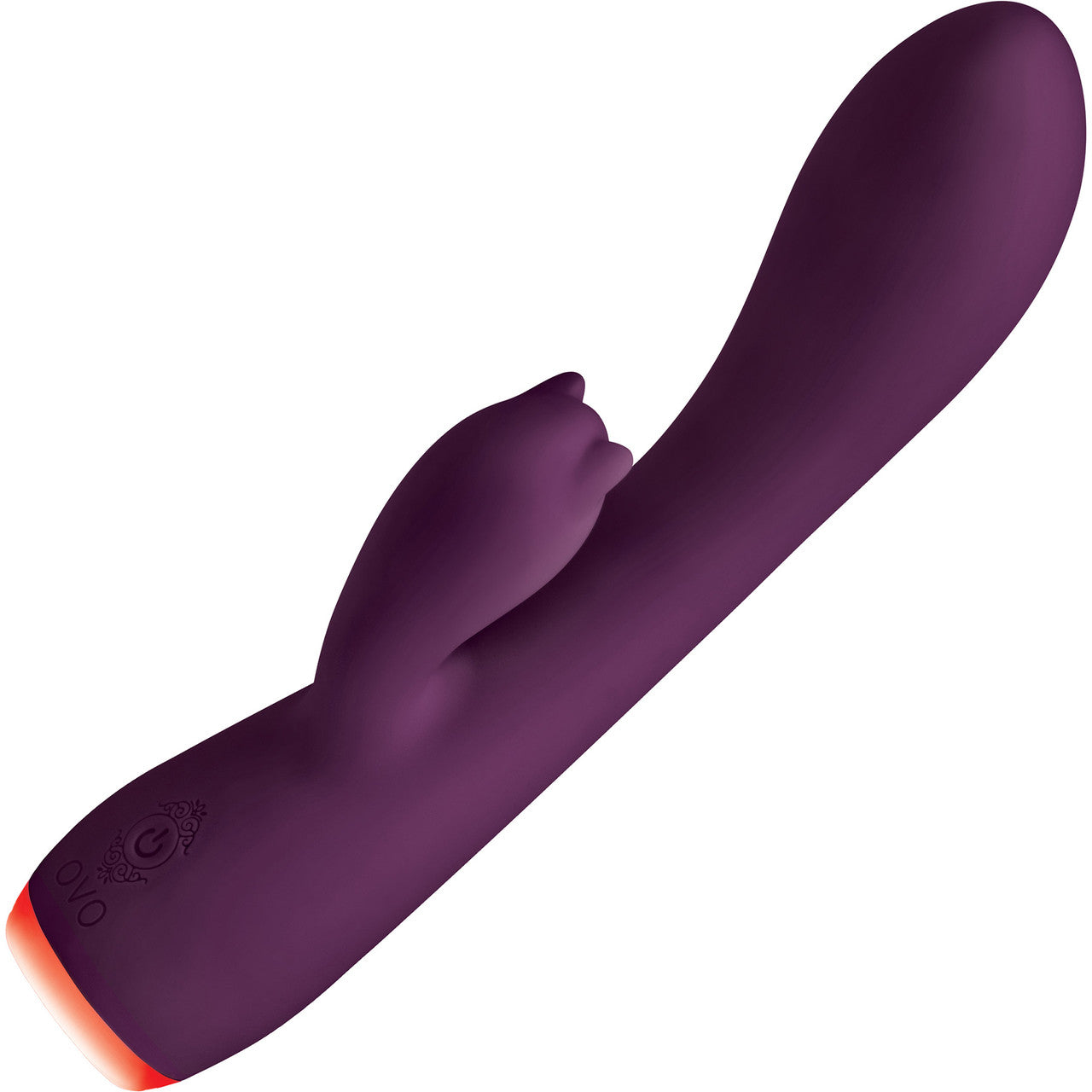 OVO Beacon Rechargeable Silicone Rabbit Vibrator With LED Base - Purple