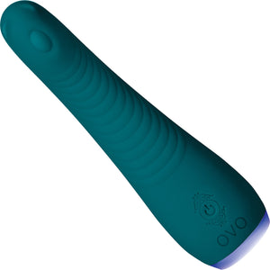 OVO Phoebe Rechargeable Silicone G-Spot Vibrator With LED Base - Dark Teal