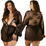 Curve Carrie Lace Robe & Panty Set by Fantasy Lingerie - 3X/4X