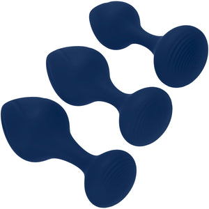 Playboy Pleasure Tail Trainer Silicone 3 Piece Anal Training Kit - Navy