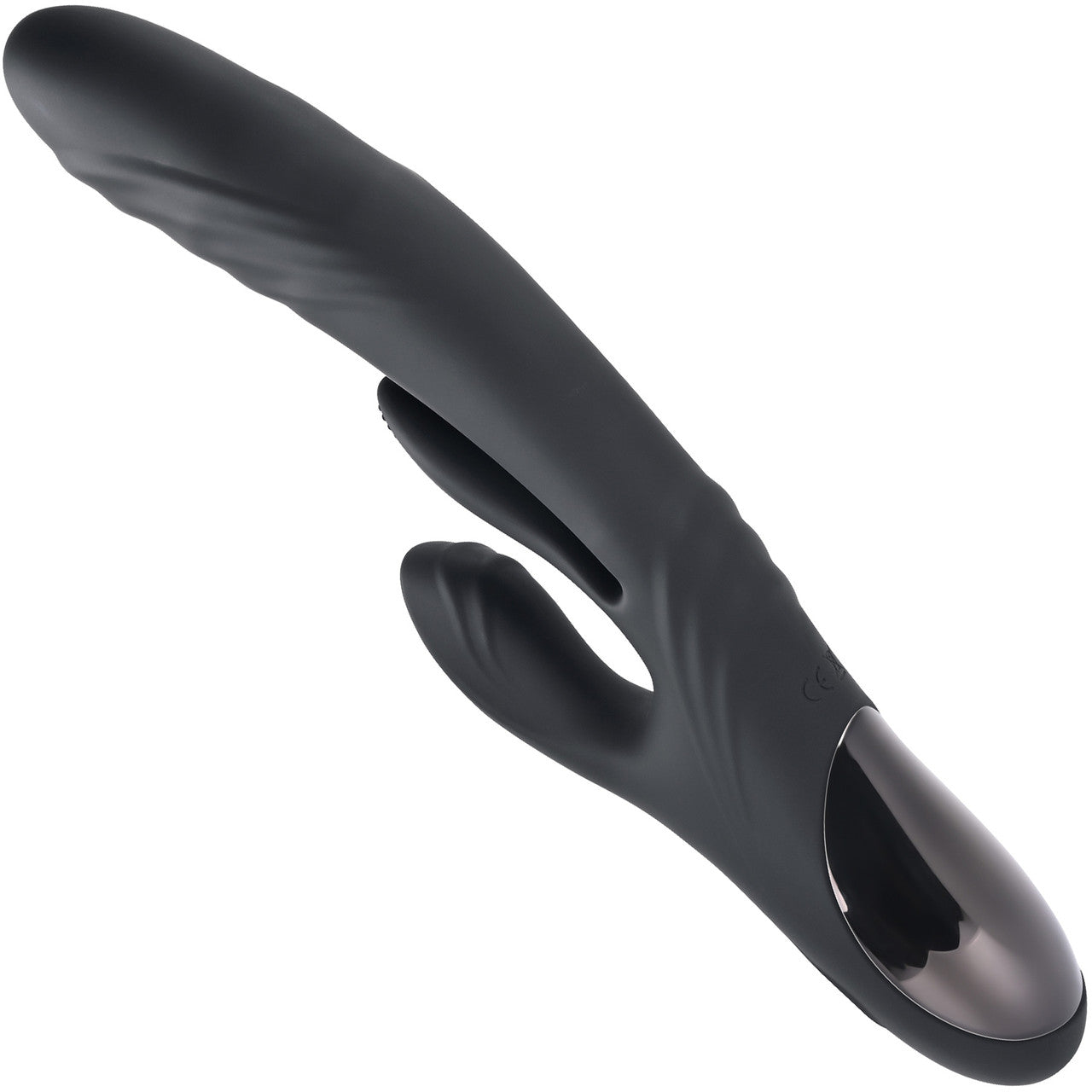 Playboy Pleasure Rapid Rabbit Waterproof Rechargeable Silicone Dual Stimulation Vibrator - Black