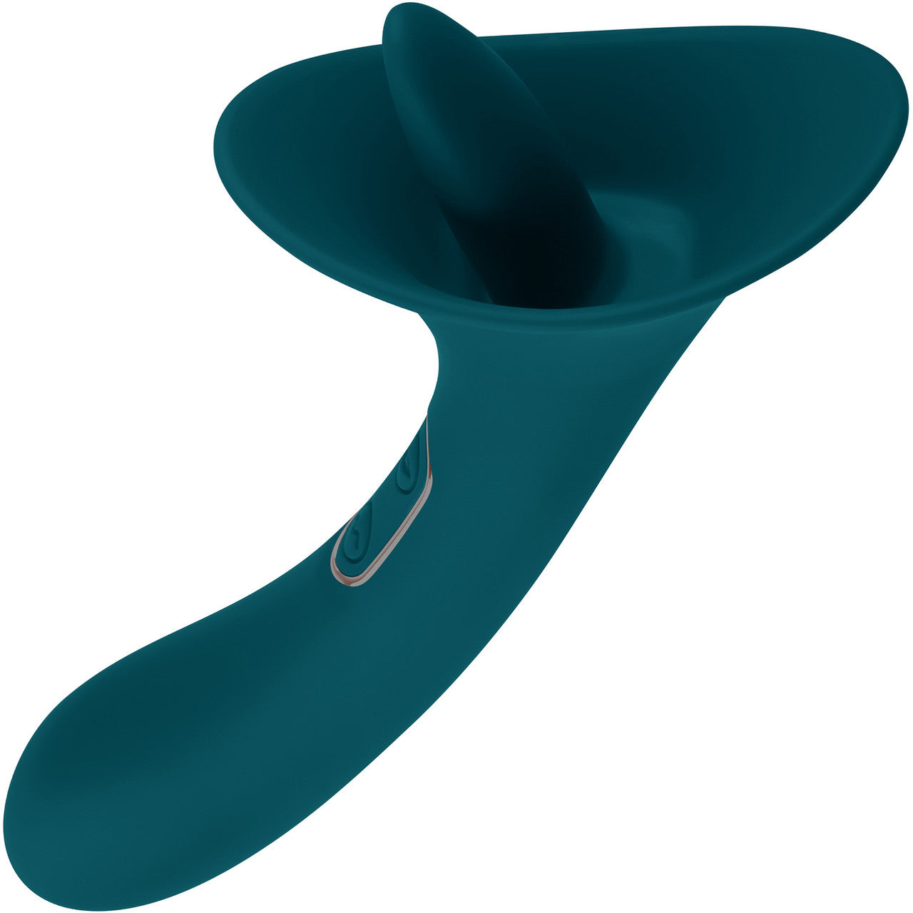 Playboy Pleasure True Indulgence Rechargeable Silicone Double Ended Tongue Stroking Vibrator - Teal