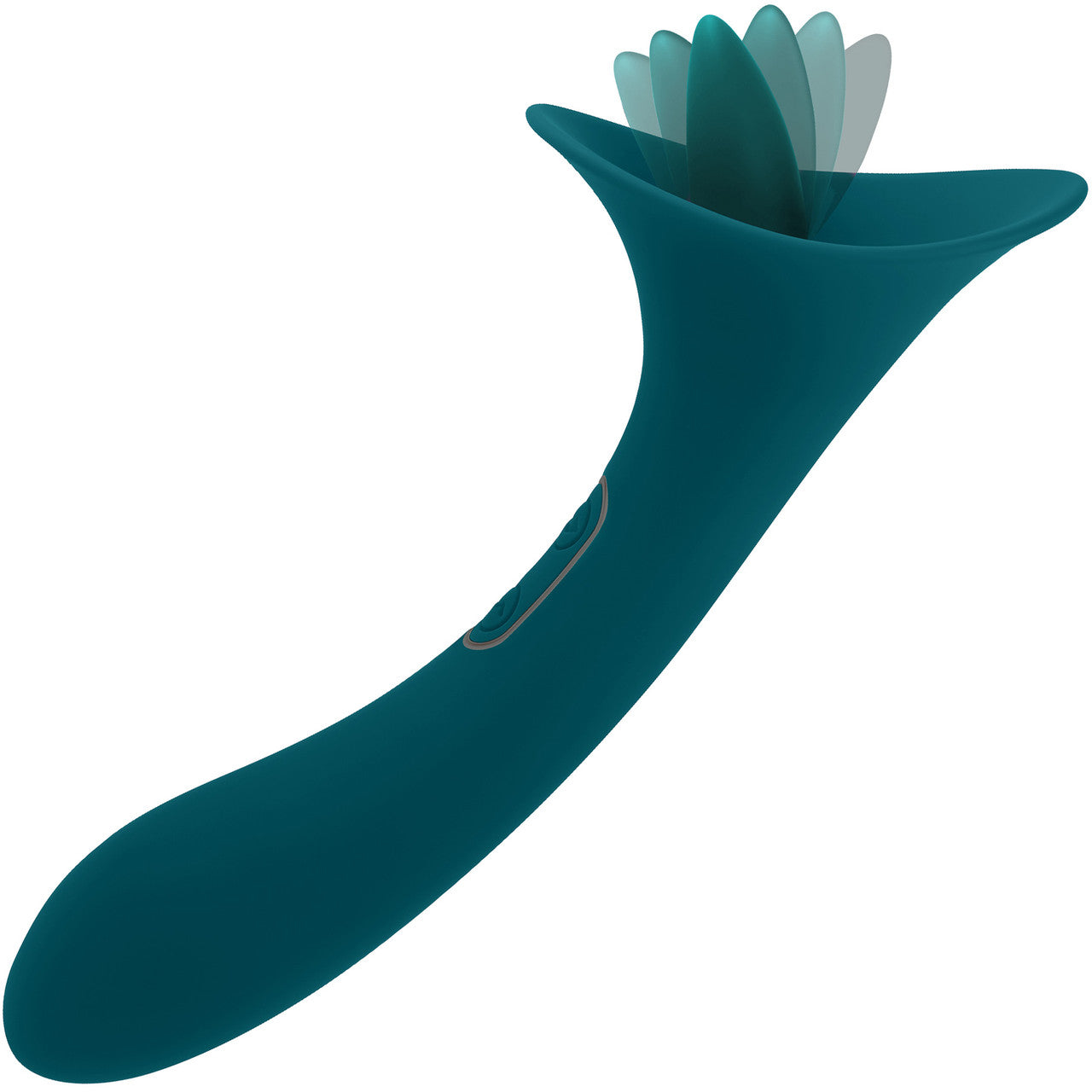 Playboy Pleasure True Indulgence Rechargeable Silicone Double Ended Tongue Stroking Vibrator - Teal