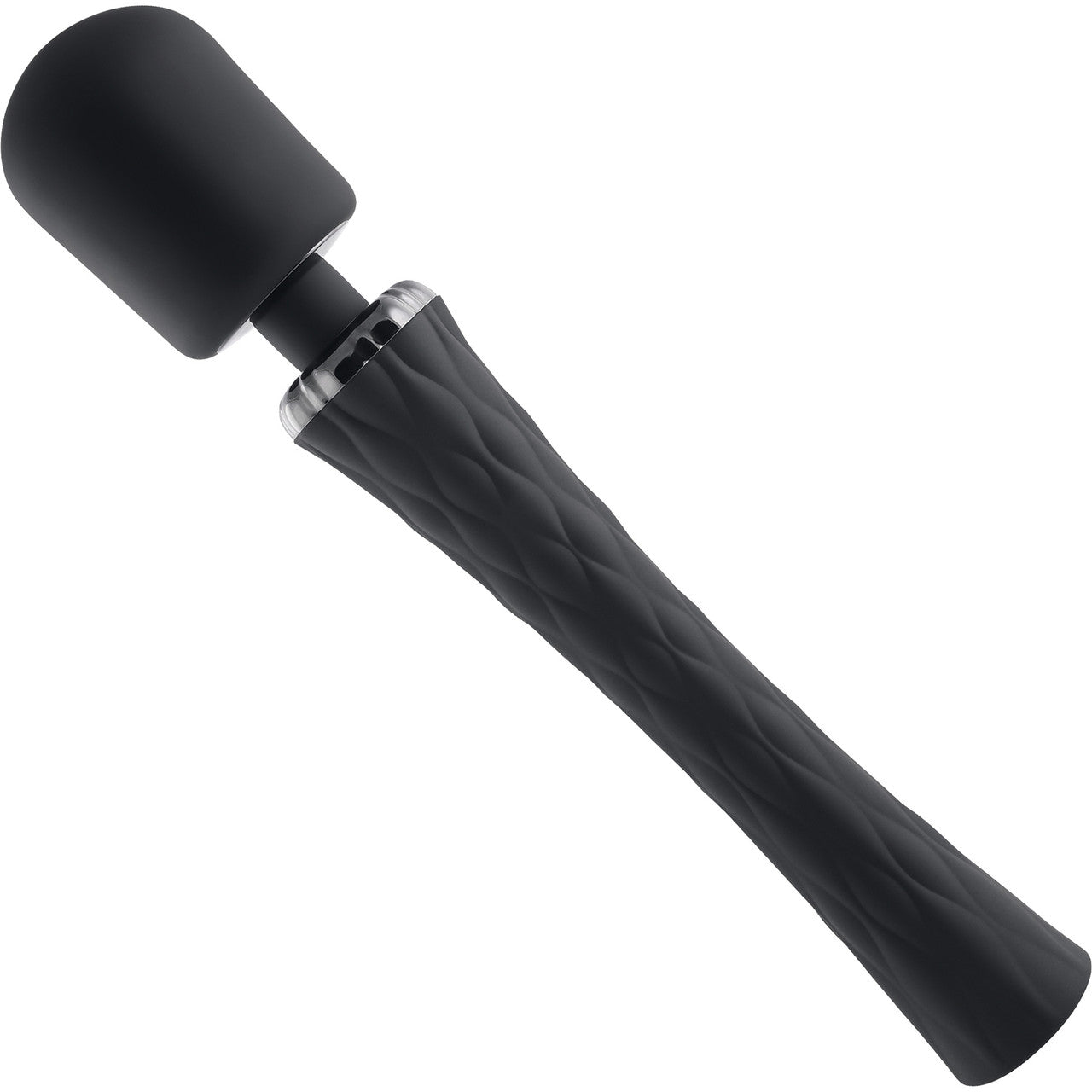 Playboy Pleasure Royal Rechargeable Silicone Vibrating Massage Wand - Black