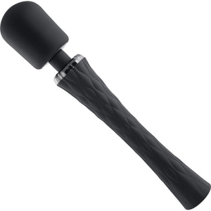 Playboy Pleasure Royal Rechargeable Silicone Vibrating Massage Wand - Black