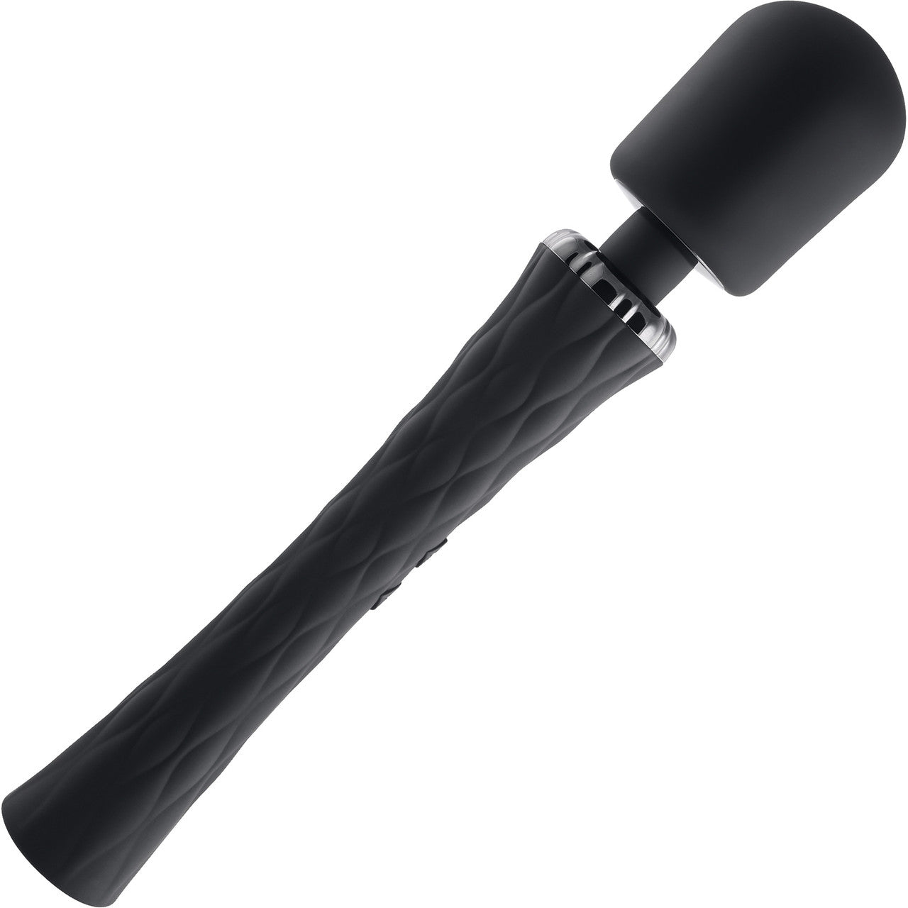 Playboy Pleasure Royal Rechargeable Silicone Vibrating Massage Wand - Black