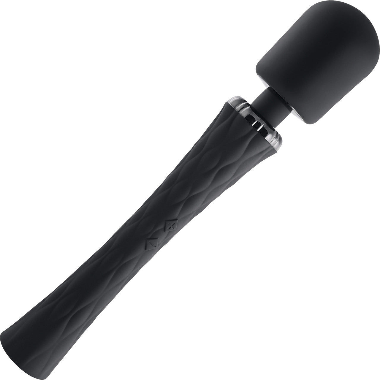 Playboy Pleasure Royal Rechargeable Silicone Vibrating Massage Wand - Black