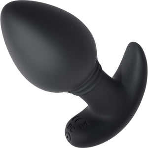 Playboy Pleasure Plug & Play Rechargeable Silicone Vibrating Butt Plug With Remote - Black