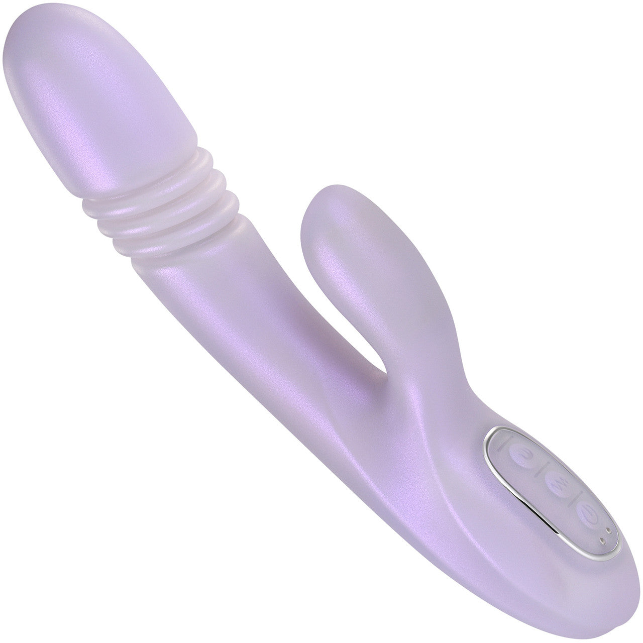 Playboy Pleasure Bumping Bunny Warming Rechargeable Silicone Thrusting Rabbit Vibrator - Lavender