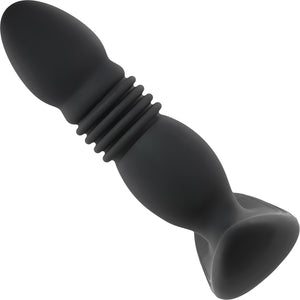 Playboy Pleasure Trust The Thrust Rechargeable Silicone Thrusting Anal Plug With Remote - Black