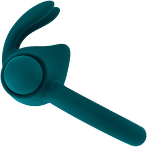 Playboy Pleasure Bunny Buzzer Rechargeable Silicone Vibrating Cock Ring - Evergreen