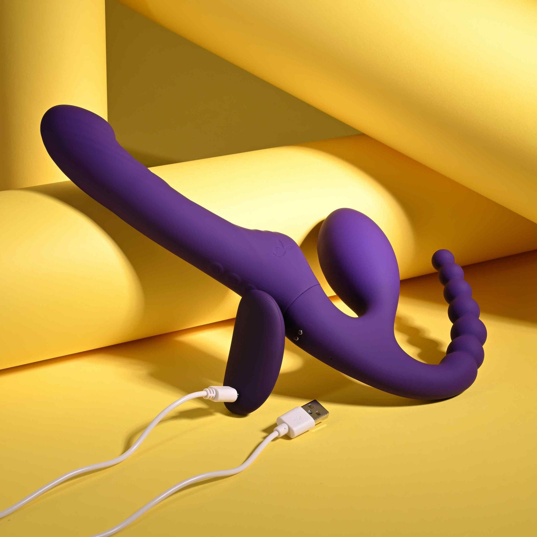 Playboy Pleasure Hug It Out Silicone Inflatable Triple Stimulation Vibrator With Remote