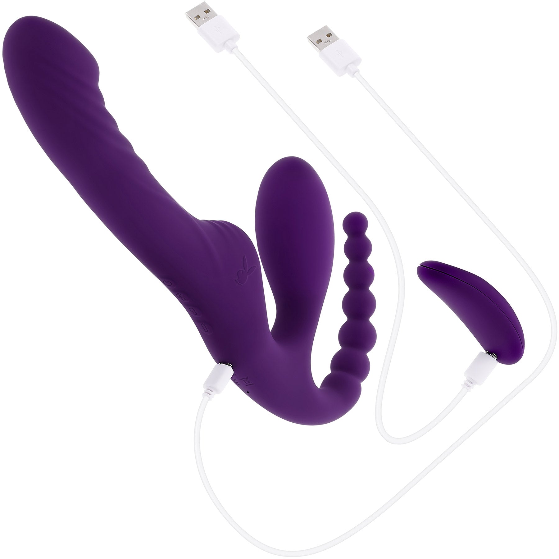 Playboy Pleasure Hug It Out Silicone Inflatable Triple Stimulation Vibrator With Remote