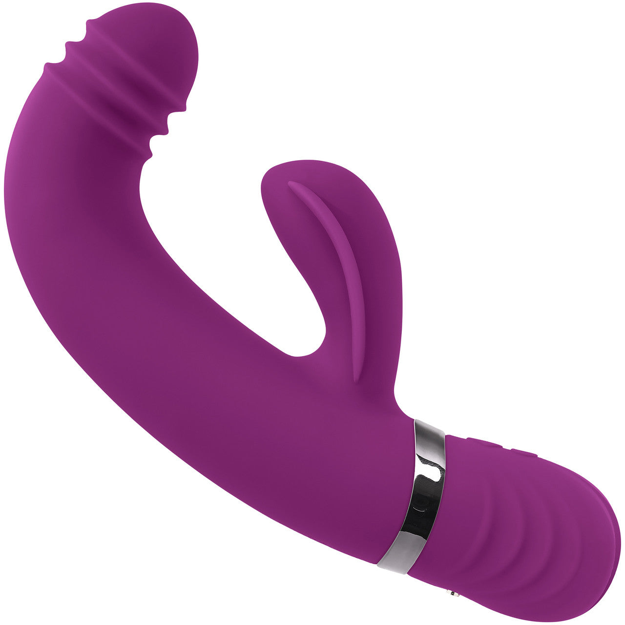 Playboy Pleasure Tap That Waterproof Rechargeable Silicone Dual Stimulation Vibrator - Purple