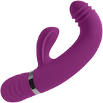 Playboy Pleasure Tap That Waterproof Rechargeable Silicone Dual Stimulation Vibrator - Purple