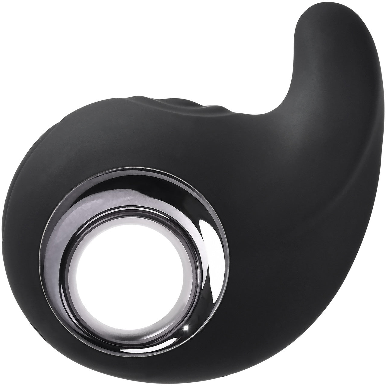 Playboy Pleasure Ring My Bell Waterproof Tapping Silicone Dual Stimulation Vibrator - Black