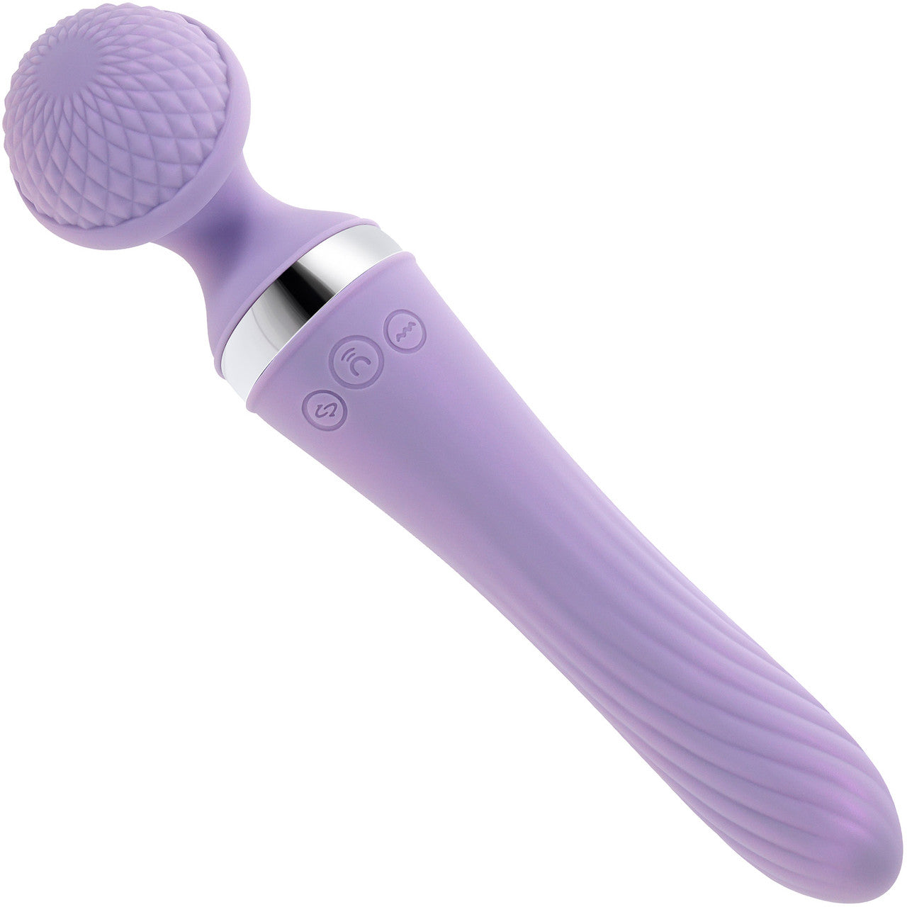 Playboy Pleasure Vibrato Rechargeable Waterproof Silicone Dual-Ended Vibrating Wand - Purple